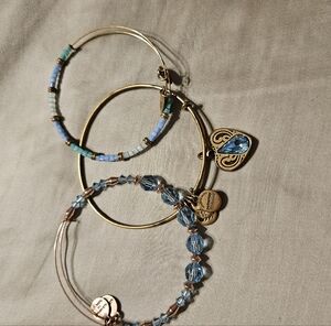 Alex and Ani  bracelet Angel wings and beaded bracelets. Set of 3